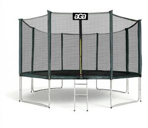 Aga SPORT PRO Trambulină 366 cm Verde închis + plasă de protecție + scară