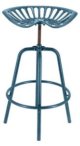 Taburet de bar, bleu, din fonta si otel, "Farm Style"