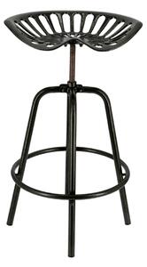 Taburet de bar, negru, din fonta si otel, "Farm Style"