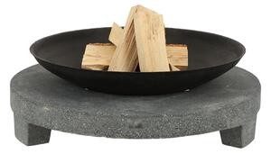 Cos de foc din fonta, pe baza rotunda de granit