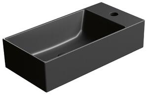 GSI Sapho, chiuveta ceramica KUBE X 50x25 cm, robinet chiuveta dreapta, negru mat, 9486126