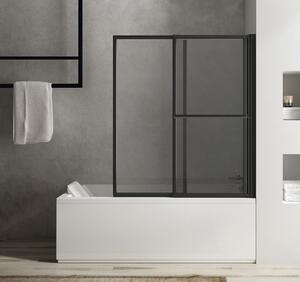 Polysan Sapho, paravan de baie OLBIA cu ridicare pneumatica, latime 1230 mm, negru mat, sticla transparenta, 30317B
