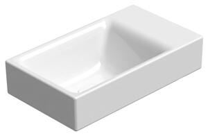 GSI Sapho, chiuveta ceramica NUBES 40x23 cm, robinet chiuveta dreapta, ExtraGlaze alb, 9636011