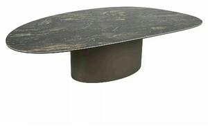 Măsuță cafea BELLO A, negru lucios/cupru, ceramică/sticlă securizată/m