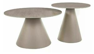 Set 2 măsuțe cafea HILL II, bej/cașmir, ceramică/metal