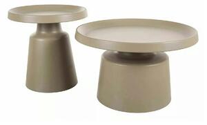 Set 2 măsuțe cafea RODOS, bej mat, metal