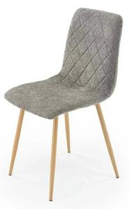 Scaun K525, gri/stejar, stofa/metal, 45x55x89 cm
