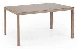 Masa gradina HOVER, bej/cappuccino, sticla/metal, 150x90x75 cm