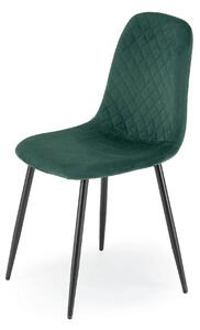 Scaun K608, verde, stofa catifelata/metal, 45x52x88 cm