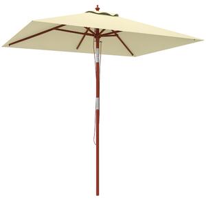 Outsunny Umbrelă de Grădină Înclinabilă cu Sistem cu Șnur și Orificiu de Ventilație, 200x150x235 cm, Bej | Aosom Romania