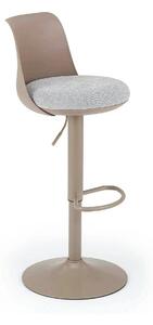 Scaun bar H127, cappuccino/gri, stofa clasica/polipropilena/metal, 40x