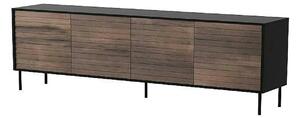 Comoda CORTINA, nuc/negru, PAL laminat, 200x40x81 cm