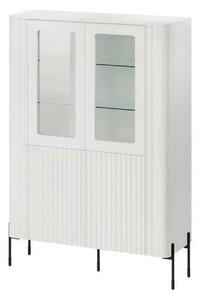 Vitrina VERA, alb, PAL laminat/sticla, 110x40x160 cm