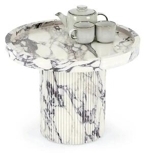 Masuta cafea AMARETTO, efect de marmura alb, 60x46 cm