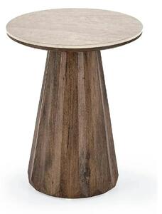 Masuta cafea DIAVOLA S, travertin/nuc, 40x57 cm