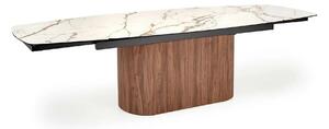 Masa extensibila FLAVOR, efect marmura alba/nuc, ceramica/sticla, 200/