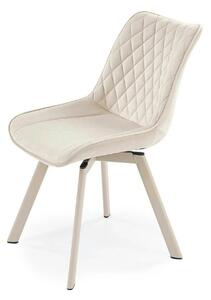 Scaun rotativ K520, bej deschis/casmir, stofa catifelata/metal, 45x63x