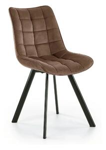 Scaun K332, maro/negru, stofa catifelata/metal, 46x61x84 cm