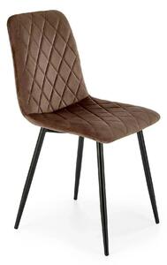 Scaun K525, maro/negru, stofa catifelata/metal, 45x55x89 cm