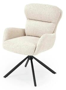 Scaun rotativ K593, bej/negru, stofa/metal, 56x54x89 cm