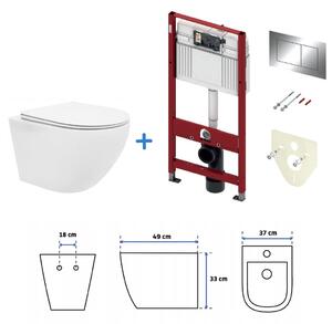 Tece Carlo, set WC suspendat Rea Carlo 49x37 cm + modul de instalare sub tencuiala Tece, TEC-9400412-REA-C2760