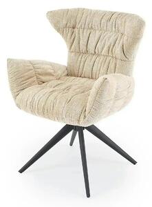Scaun rotativ K595, bej/negru, stofa/metal, 68x66x88 cm