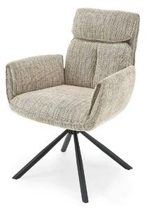 Scaun rotativ K596, bej/negru, stofa clasica/metal, 66x66x93 cm