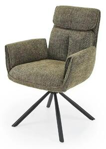 Scaun rotativ K596, verde olive/negru, stofa clasica/metal, 66x66x93 c