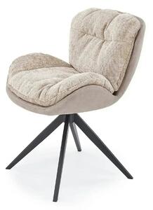 Scaun rotativ K599, bej/negru, stofa/piele ecologica/metal, 62x67x85 c
