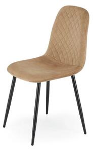 Scaun K608, bej, stofa catifelata/metal, 45x52x88 cm