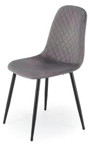 Scaun K608, gri, stofa catifelata/metal, 45x52x88 cm