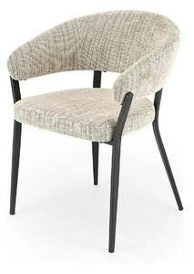 Scaun K609, bej/negru, stofa clasica/metal, 53x56x77 cm