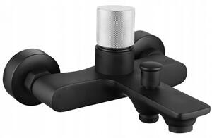 Robinet cu buton Mexen Royo One Bath, negru-crom, 72231-77
