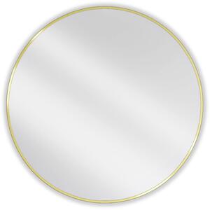 Mexen Loft, oglinda baie rotunda 90 cm, culoare rama auriu lucios, 9850-090-090-000-50