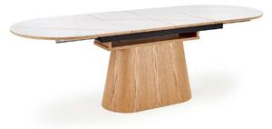 Masa extensibila SIRIUS, alb/stejar natural, 160/240x90x77 cm