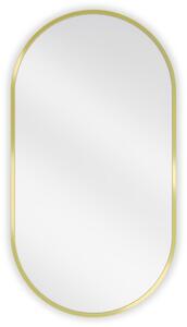 Mexen Loft, oglinda baie ovala 75 x 40 cm, culoare rama auriu lucios, 9851-075-040-000-50