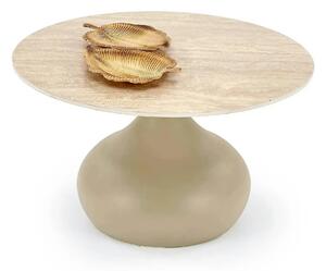 Masuta cafea TIMOR 2, travertin/casmir, piatra sinterizata/metal, 70x4