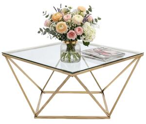 Tutumi Tutumi, masuta de cafea din sticla Glamour 80x80x45 CS-14G, auriu, KRZ-06585