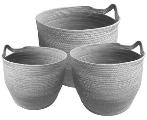 Tutumi Tutumi, set 3 cosuri naturale BOHO YT21B-35, gri, HOM-02808