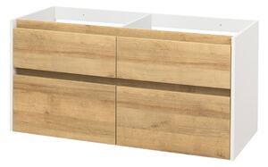 Mereo Mereo, Opto, dulap baie 121 cm, alb, stejar, alb/stejar, negru, MER-CN933S