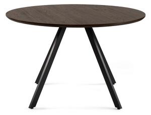 Masă de dining rotundă cu aspect de lemn de nuc ø 120 cm Rivo – Bonami Essentials