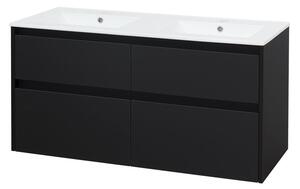 Mereo Mereo, Opto, dulap baie cu chiuveta ceramica 121 cm, negru mat, MER-CN943
