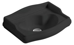 Kerasan Kerasan, chiuveta ceramica RETRO 41x30cm, fara orificiu pentru robinet, fara preaplin, negru mat, 103331