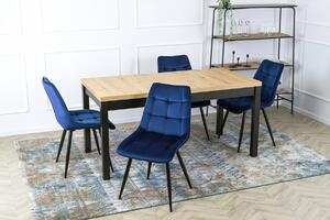 Set de dining HUGO, masă 160–230 cm, cu 4 scaune RIO albastru închis