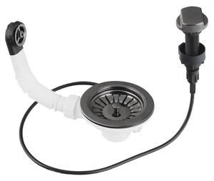 Bruckner Bruckner, scurgere chiuvetă din oțel inoxidabil de 6/4" cu preaplin și control, metal gun, 155.122.6