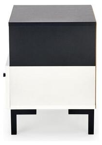 Noptiera SILVIA, alb/negru, PAL, 40x40x52 cm