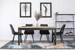 Set de dining HUGO masă, cu 4 scaune RIO negre