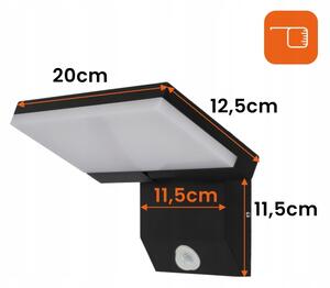 Aplica de perete LED pentru exterior cu senzor LED/18W/230V IP44 neagră