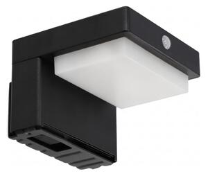 Aplica solară de perete LED cu senzor, 5W, 3,7V, 2000 mAh, IP44, neagră