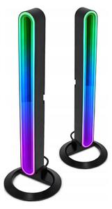 Set 2x lămpi de birou LED RGBIC reglabile, LED/5W/5V, negre + telecomandă